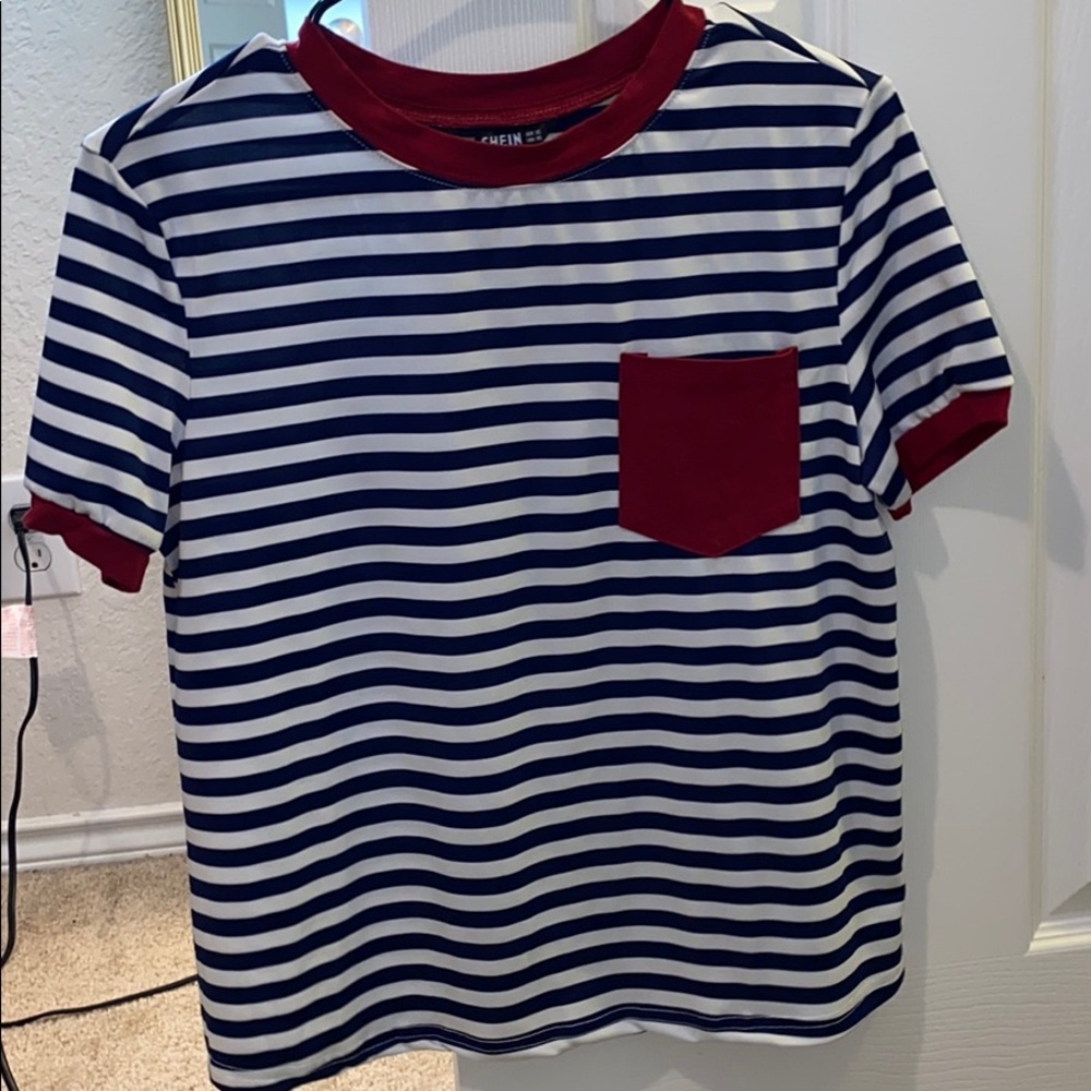 Striped red, white and blue t-shirt